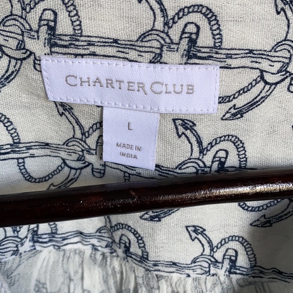 NWT! Charter Club Ladies Anchor Design Button Up - Picture 4 of 7